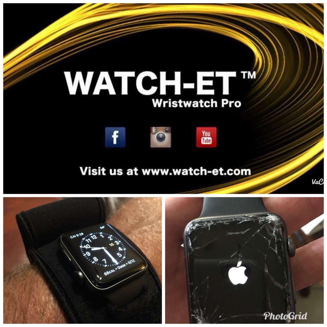 An unprotected smartwatch with a cracked screen