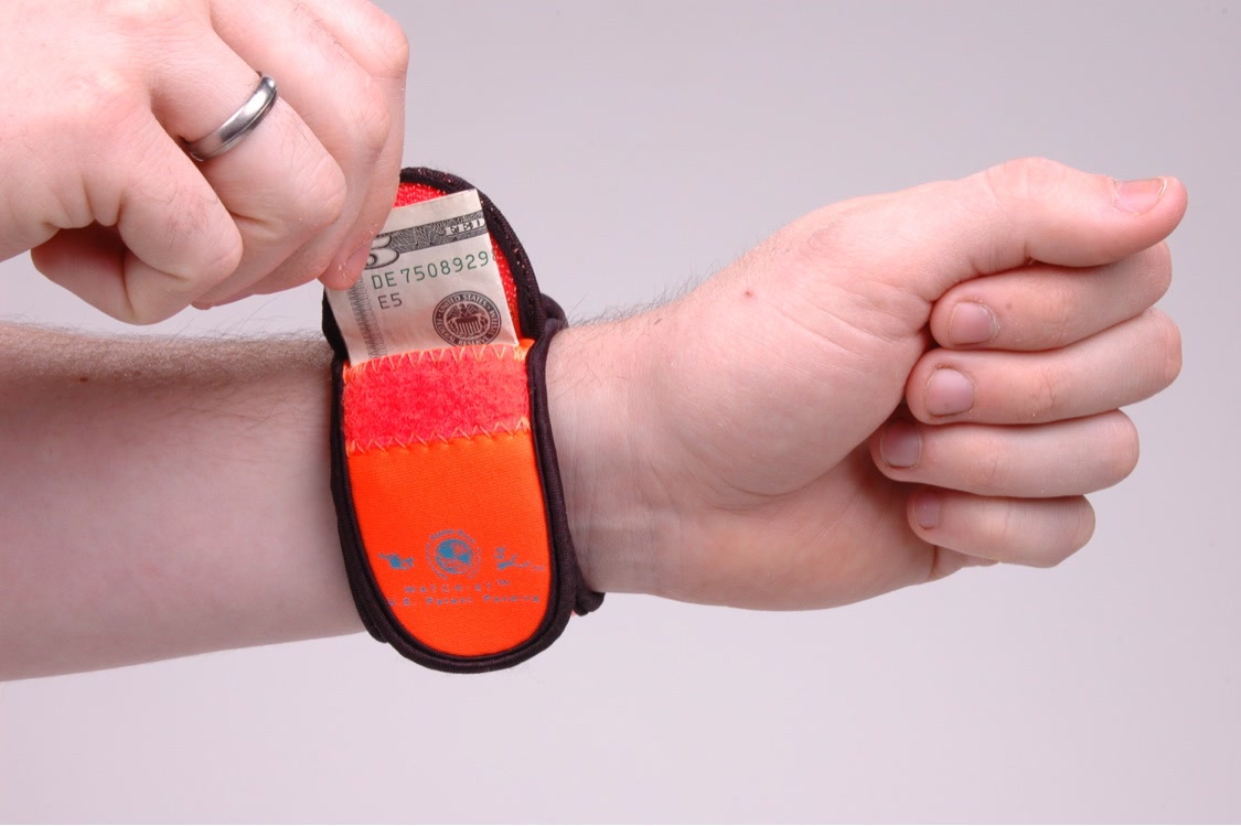 Sunburst Orange WATCH-ET side pocket with cash