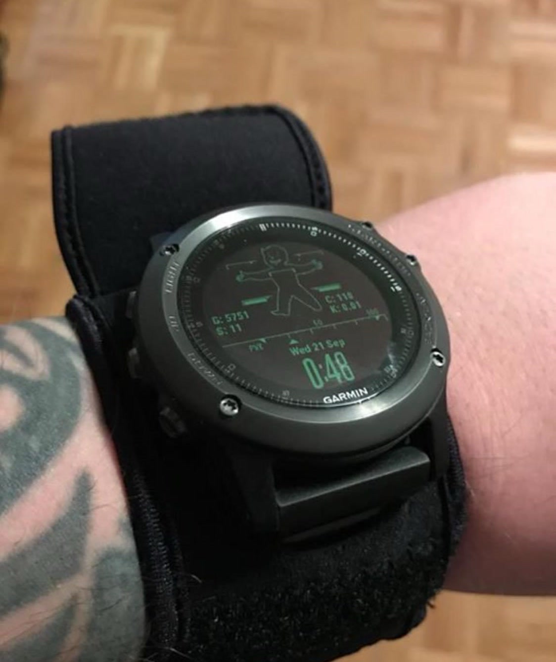 Customer's Garmin watch in a black WATCH-ET